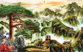 山水画背景墙