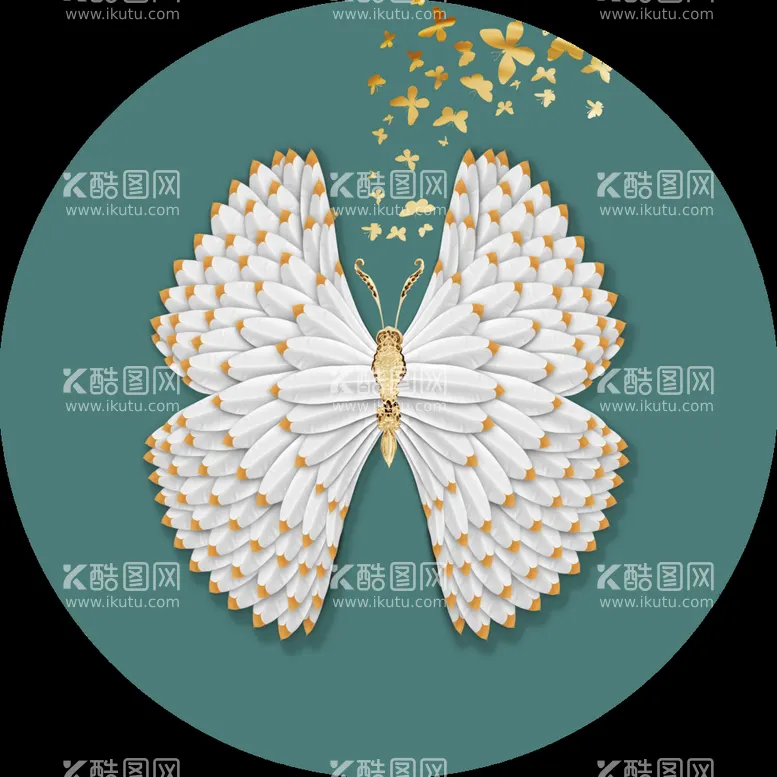 编号：22417210252254593389【酷图网】源文件下载-唯美蝴蝶艺术挂画