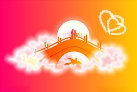 简约房地产七夕鹊桥灰色调海报