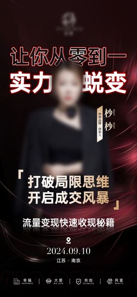 医美美业沙龙会微商讲师人物海报