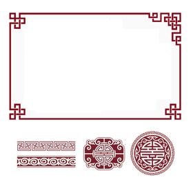 古典边框边条角花