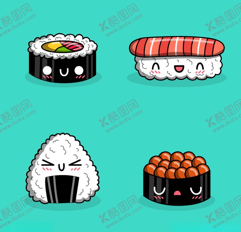编号：94445310041134004926【酷图网】源文件下载-可爱寿司