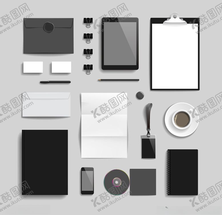 编号：87134907012014386366【酷图网】源文件下载-办公用品VI视觉识别集合展示