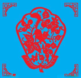 松鼠与果实剪纸