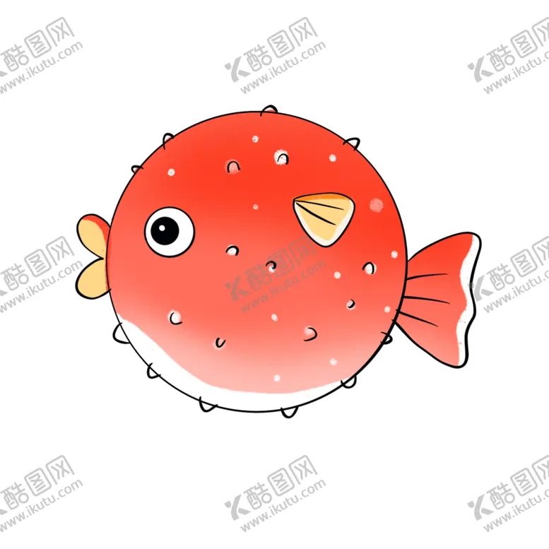 编号：25437704190437019841【酷图网】源文件下载-原创手绘鱼动物可爱河豚