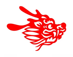 剪纸龙生肖新年盘