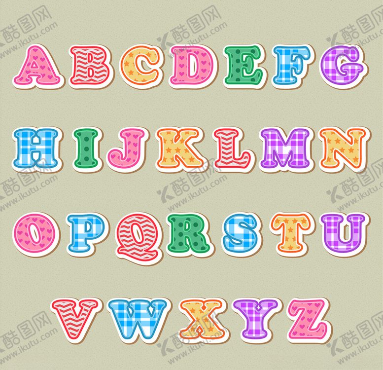 编号：21511510010538461441【酷图网】源文件下载-卡通字母