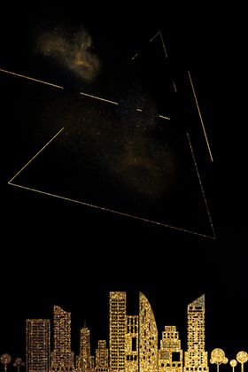 黑金背景年会主视觉展板地产广告