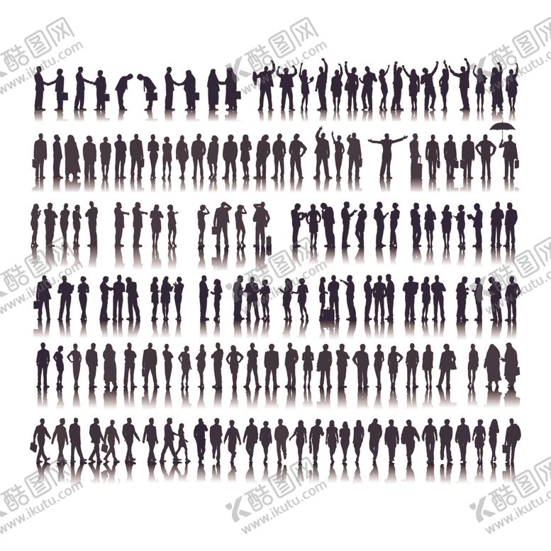 编号：22074809142021427479【酷图网】源文件下载-黑白人物剪影素材