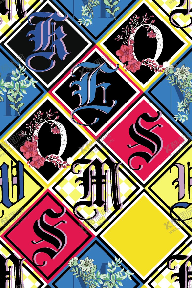 编号：95911209140411173981【酷图网】源文件下载-字母印花