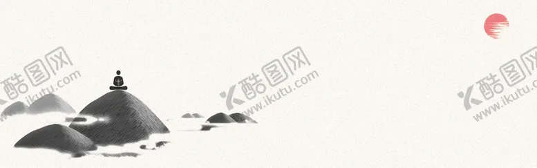 编号：46290709250438167280【酷图网】源文件下载-中国风日出盘坐禅背景