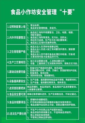 食品小作坊安全管理条例