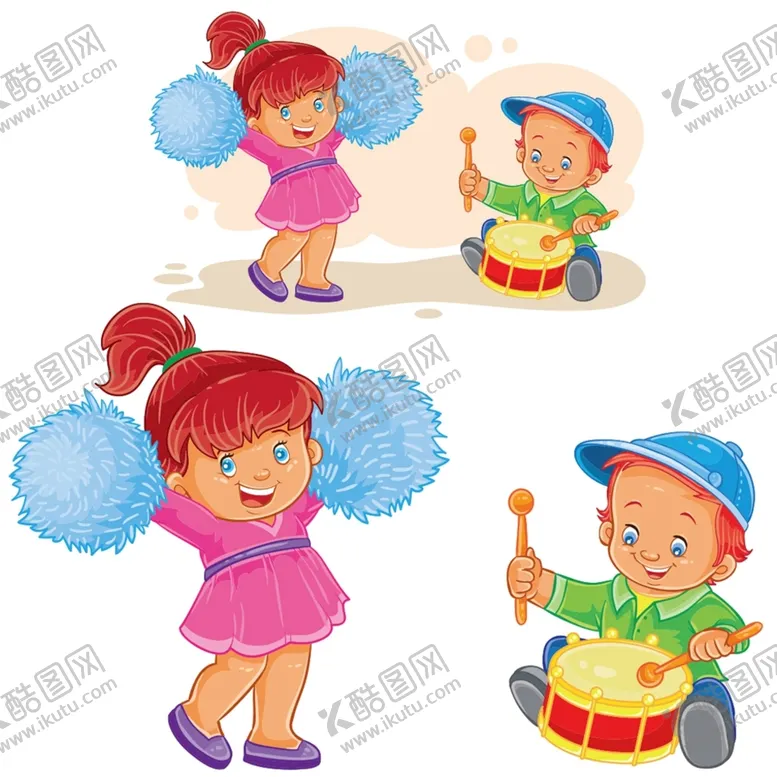 编号：53786909230046191786【酷图网】源文件下载-跳舞打鼓的儿童