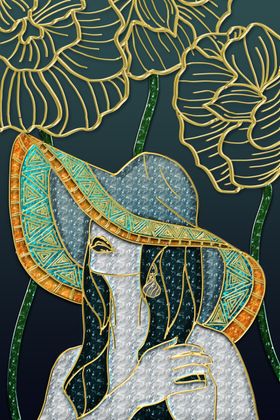 金色叶子晶瓷装饰画