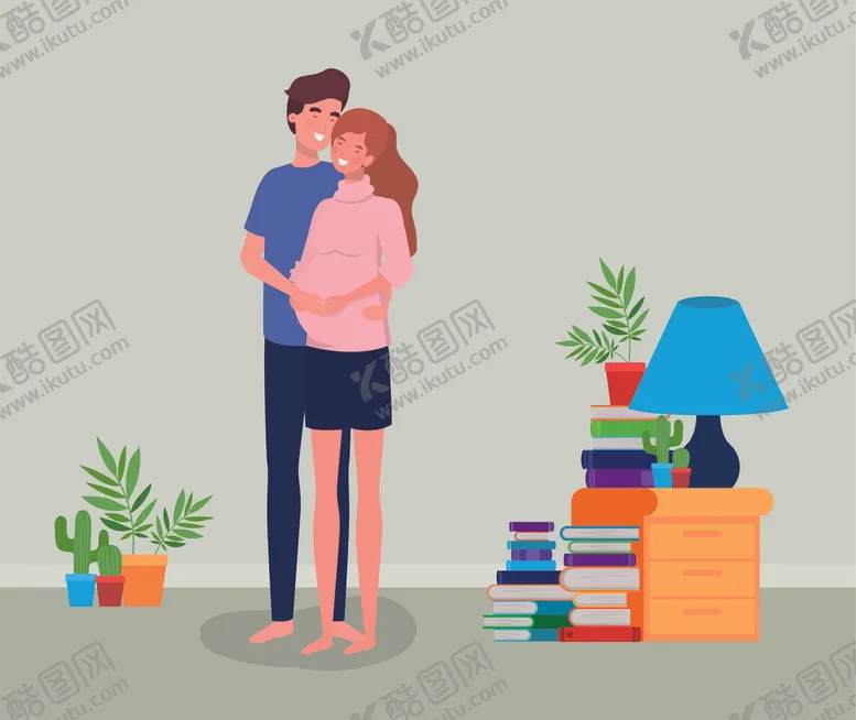 编号：34661606300943435796【酷图网】源文件下载-人物夫妻生活插画