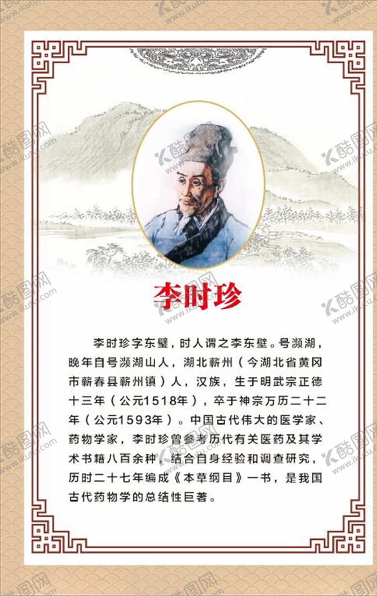 编号：86648805041153255231【酷图网】源文件下载-李时珍