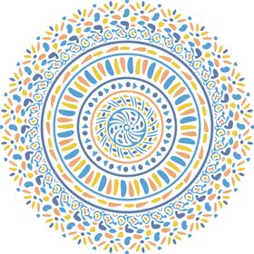 彩色复古花纹透明底免抠图