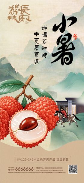 荔枝热点大小暑节气海报