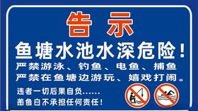 鱼塘水池告示