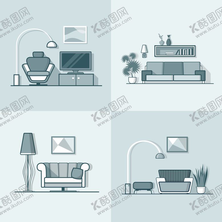 编号：85621709150317508592【酷图网】源文件下载-沙发家具插画