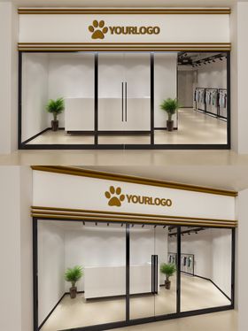 门头店面门帘logo样机