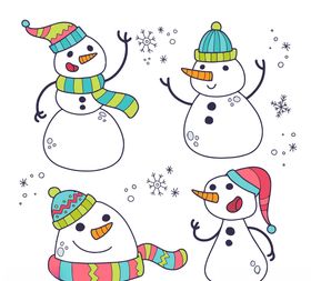 矢量卡通雪人