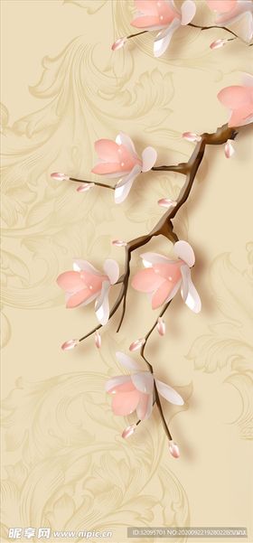 浮雕花梅花玄关图