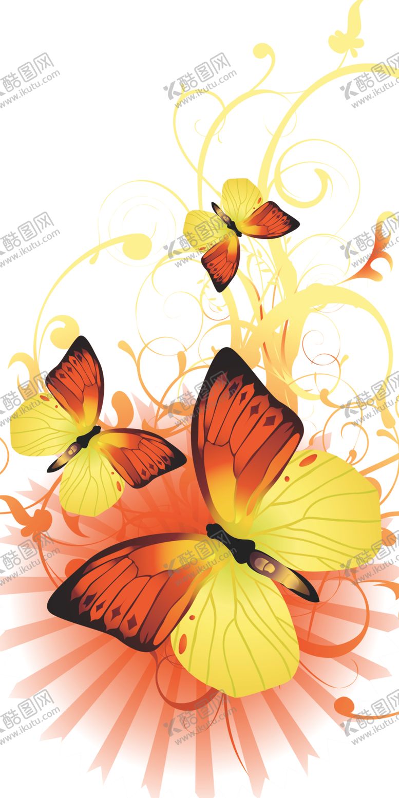 编号：81124010051124387230【酷图网】源文件下载-蝴蝶花纹手机壳渐变炫彩