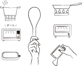 烘焙工具手绘