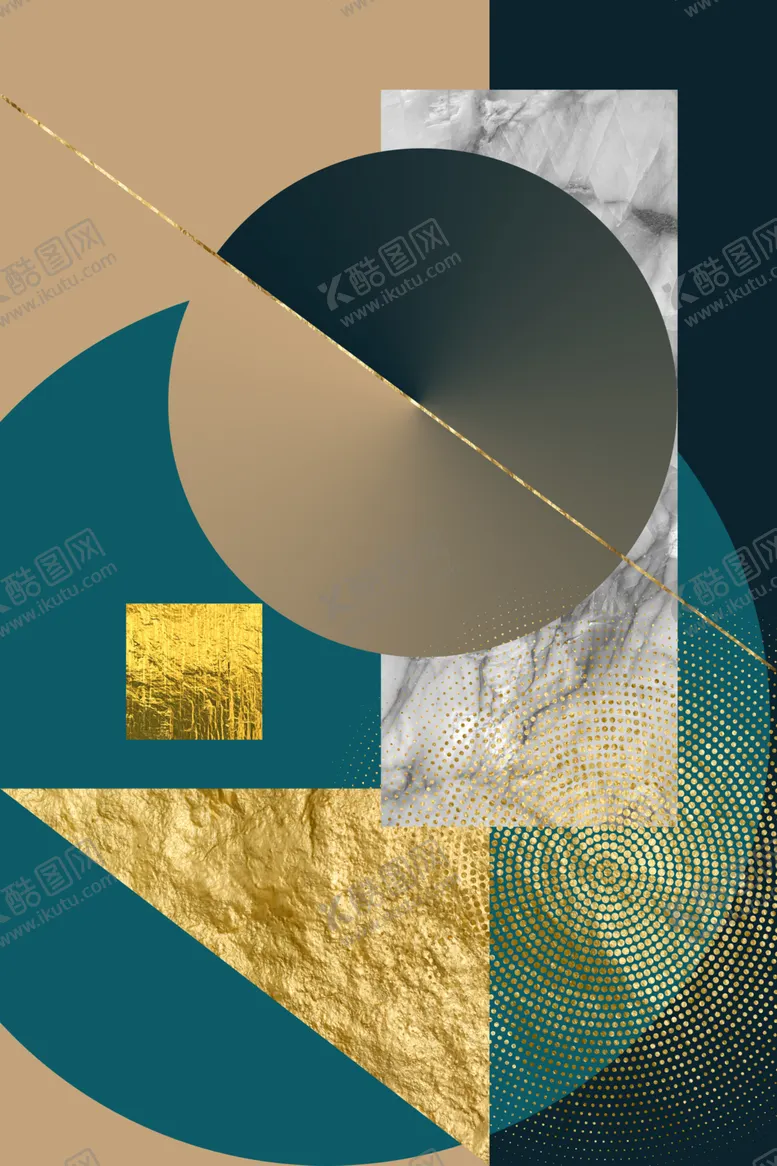 编号：19636603270300376466【酷图网】源文件下载-金色抽象几何玄关