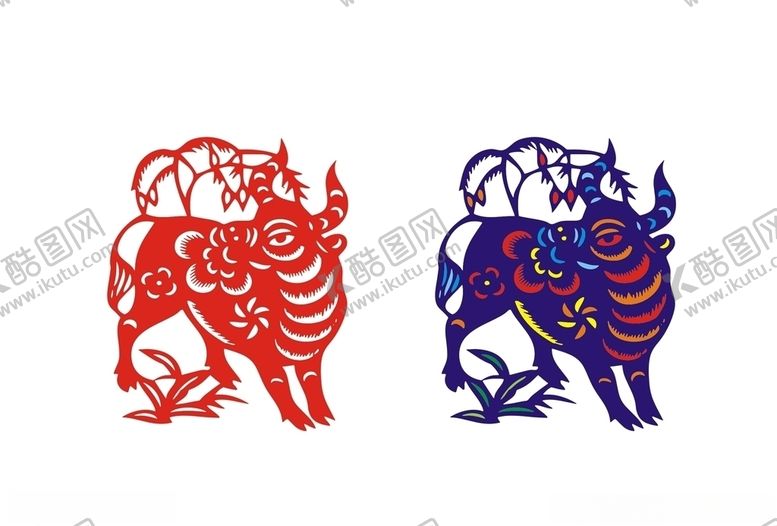 编号：41221907021434059861【酷图网】源文件下载-牛剪纸