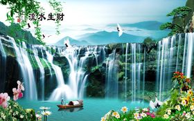 风景画背景墙