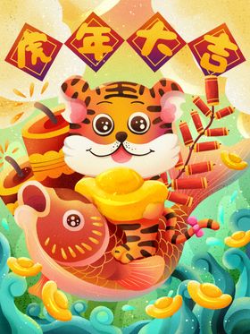 虎年素材背景2022海报贺卡