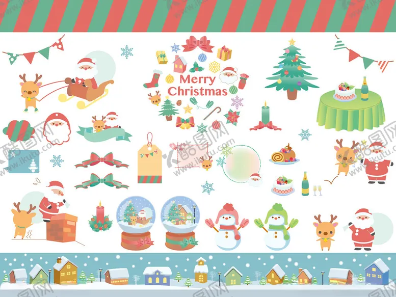 编号：85673409301803225438【酷图网】源文件下载-圣诞主题可爱卡通图案集合