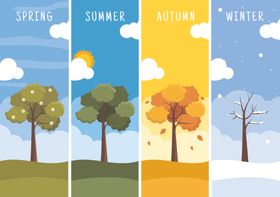 四季风景插画