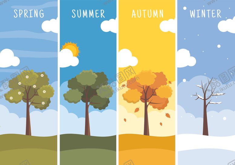 编号：72889104131452127831【酷图网】源文件下载-四季风景插画