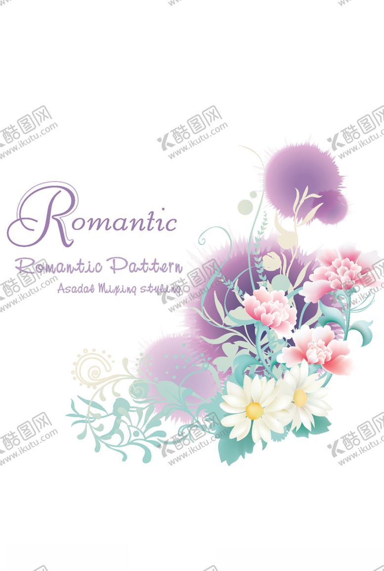 鲜花印花数码卉组合朵