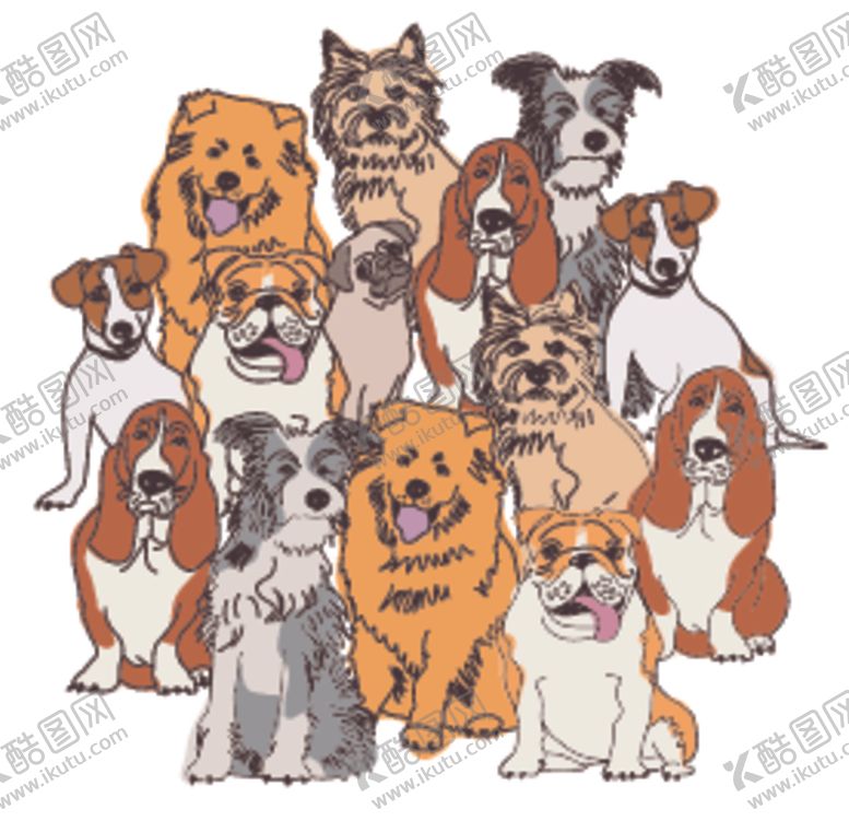 编号：74006509212144044455【酷图网】源文件下载-卡通手绘狗可爱小狗狗卡通