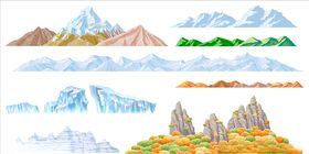 山插画失量