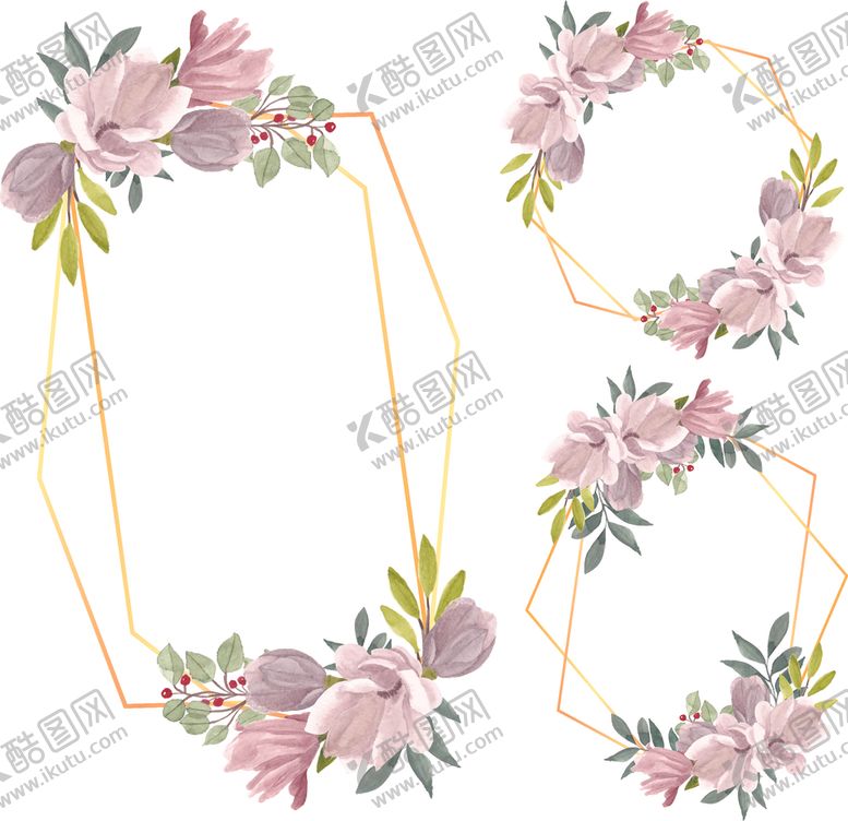 编号：55154809132209598384【酷图网】源文件下载-水彩花卉边框