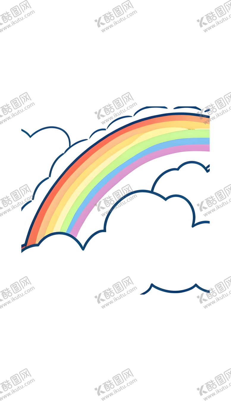 编号：26147301230715407914【酷图网】源文件下载-云朵白云彩虹雨后七彩色云层天空