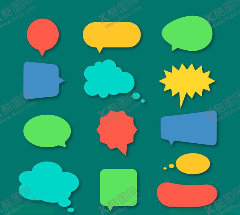 编号：74959709192122039361【酷图网】源文件下载-彩色气泡语言框
