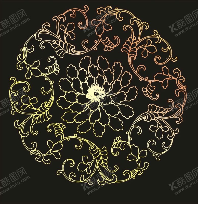 编号：73086301310037469653【酷图网】源文件下载-圆形传统花纹 