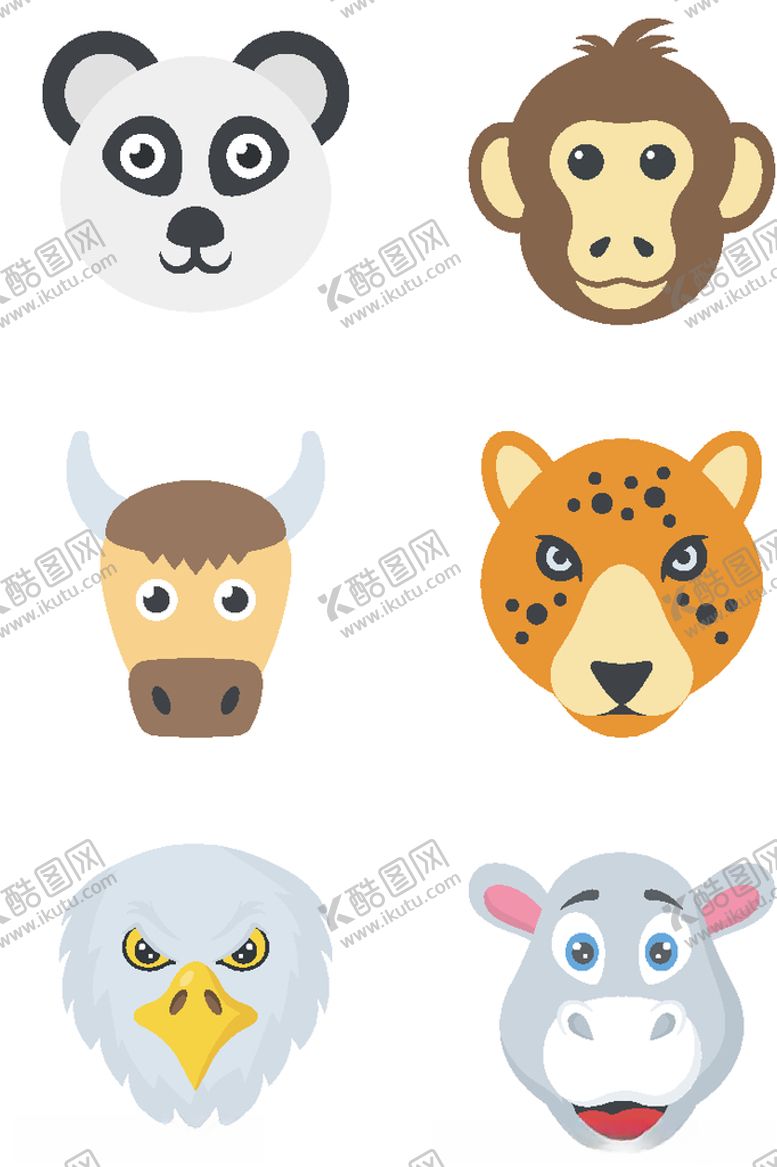 编号：92759209291945573166【酷图网】源文件下载-动物头像图标