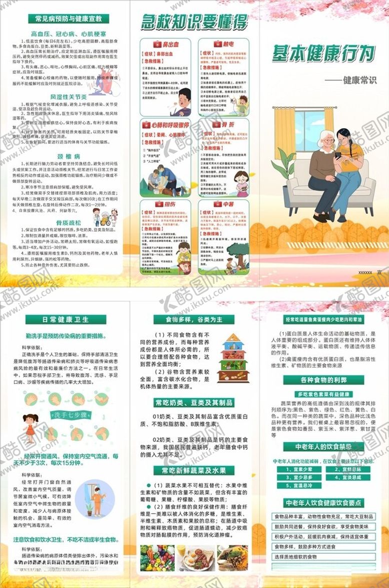 编号：66440505070846107074【酷图网】源文件下载-生活基本健康常识宣传页折页