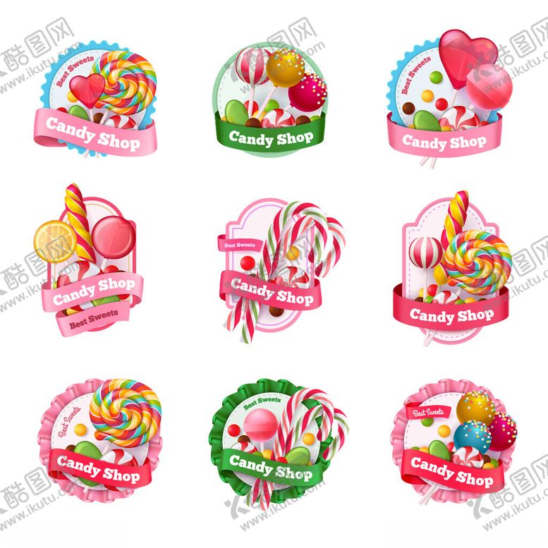 编号：27887604210125037678【酷图网】源文件下载-缤纷多彩的甜蜜糖果图标