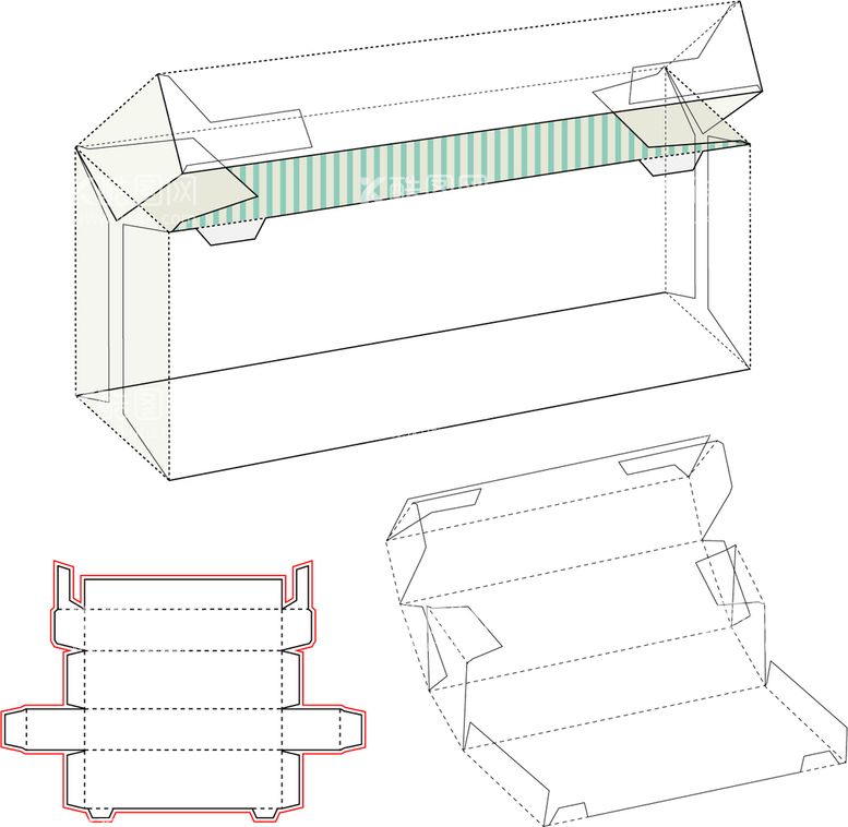 编号：59241309130341254813【酷图网】源文件下载-包装盒刀版图 飞机盒纸盒设计