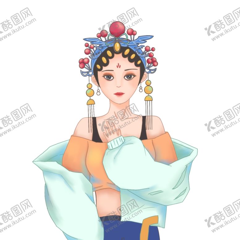 编号：84914605172333427786【酷图网】源文件下载-国潮人物插画