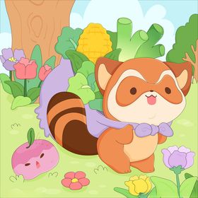 可爱小浣熊的梦幻花园