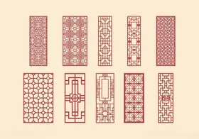 中式镂空雕花隔断